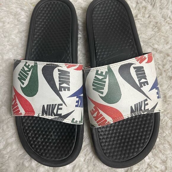 Nike Mens Benassi logo Print Slides sandals SZ11 - Picture 5 of 11
